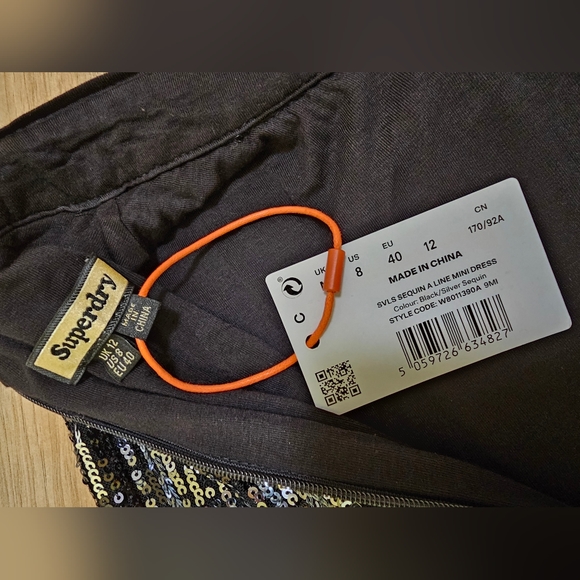 Superdry Sequin A Line Mini Dress, size US 8 - Picture 5 of 12